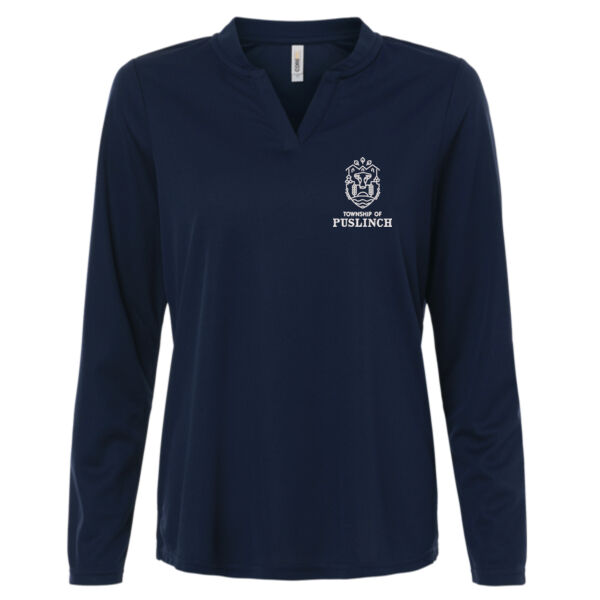 Embroidered Women's Nova Performance Long Sleeve Pique Polo Thumbnail